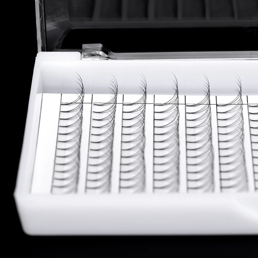 Wholesale factory price private custom packing Russian volume lashes pre made fan lashes w luxury lash silk eyelash extension