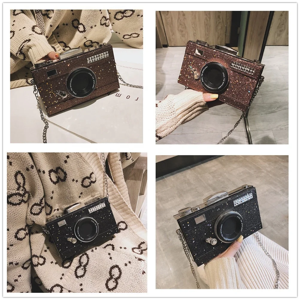 Fashion camera shape diamond purses crystal women clutch bag ladies clutch evening bag(ON-H54)