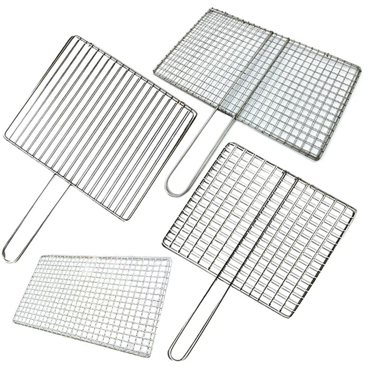 Customized Barbecue Net BBQ Grill Wire Mesh With Handle For Outdoor Camping