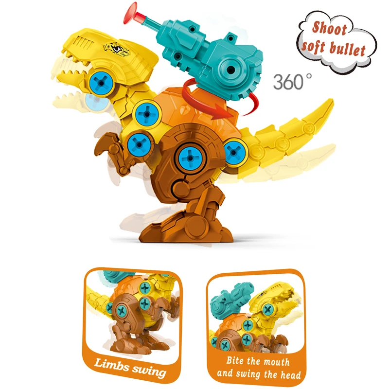 Wholesale Gashapon Capsule Toys Diy Dinosaur Gashapon Toys Tyrannosaurus Rex Construction Toys For Children Disassemble Animal