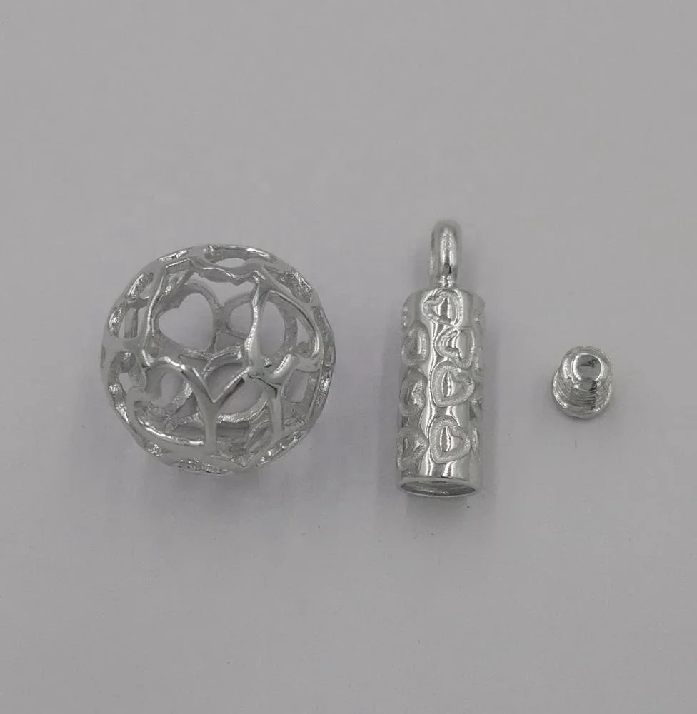 The one and only hollow spheres design 925 sterling silver cremation ash urn pendant ball necklace for ashes