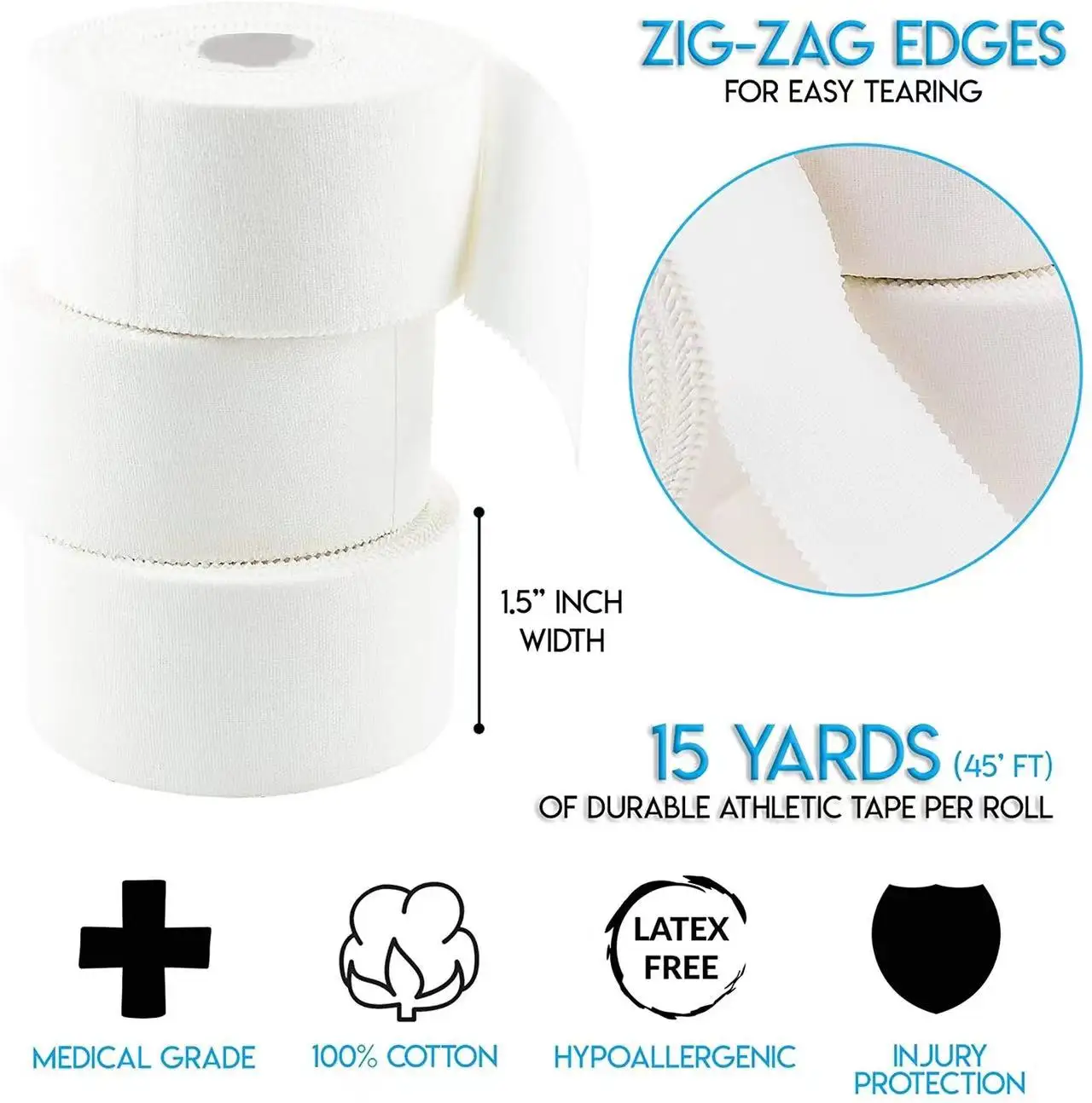 Kinesiology Tape, Waterproof Cotton Elastic Athletic Tape for Muscle, Knee Support and Injury Recovery