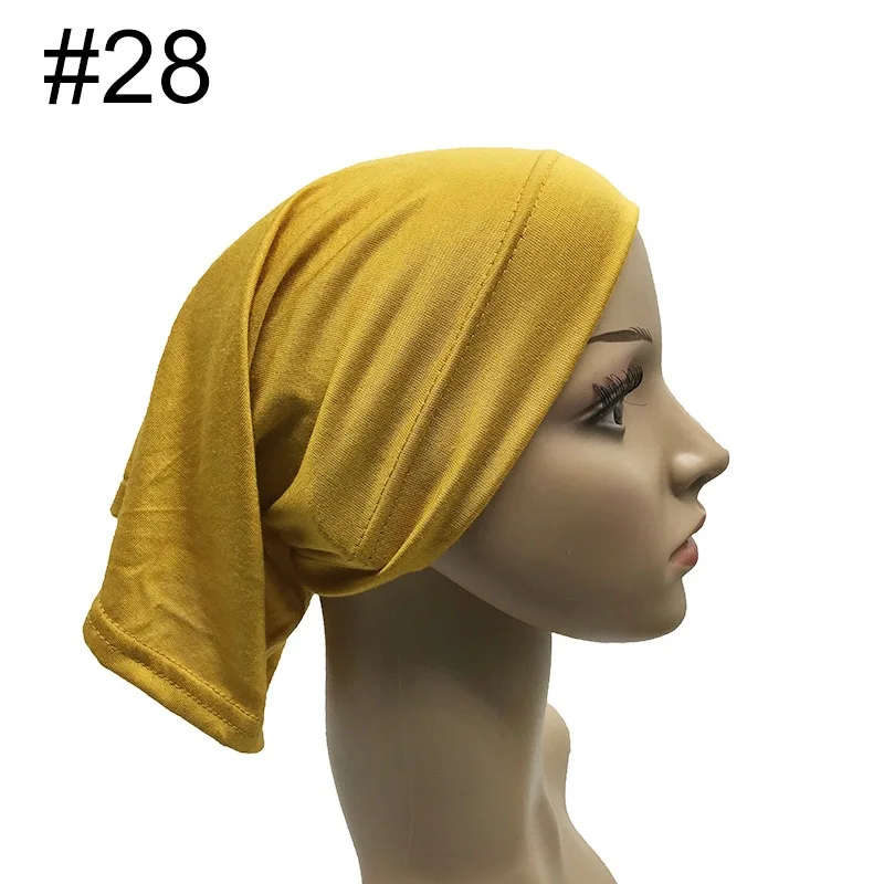 Modal base cap Tube cap bib Arabic headscarf elastic cover solid color cotton hat for women hijab Muslim head wrap