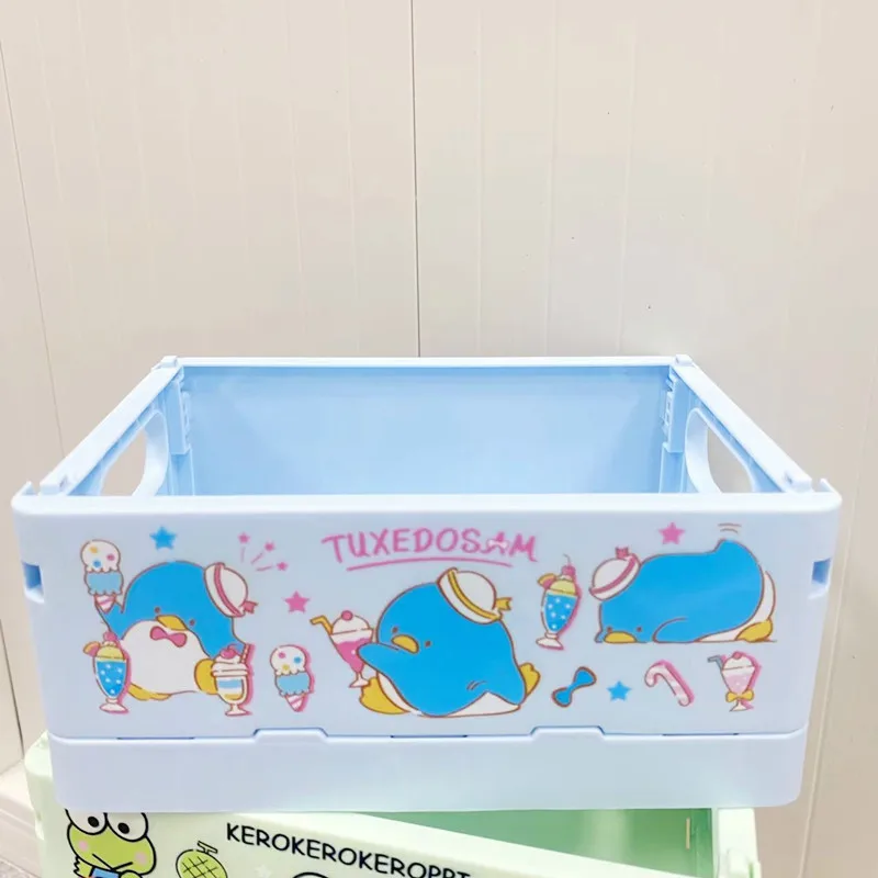 New Arrival Melody Kuromi folding small storage box cartoon desktop stack stationery storage basket