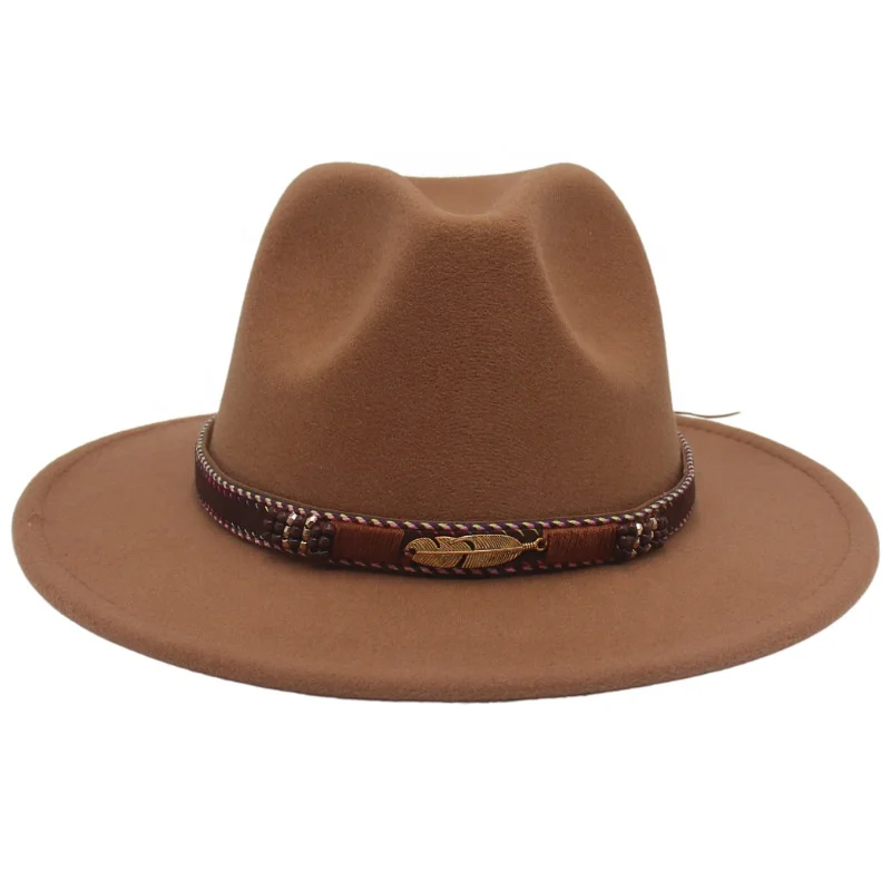 Classical Hat Unisex Jazz Hat 100% Wool Classic Big Brim Fedora Hats men