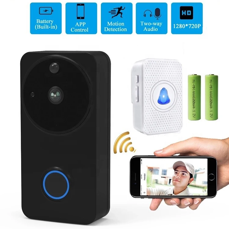 Tuya Wi-Fi дверной звонок видео беспроводной домофон Звонок домой безопасности двухстороннее аудио 1080P камера