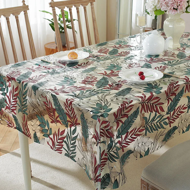 Лучшее качество, оптовая продажа, прозрачная скатерть из ПВХ, дизайнерская прозрачная скатерть из ПВХ с принтом