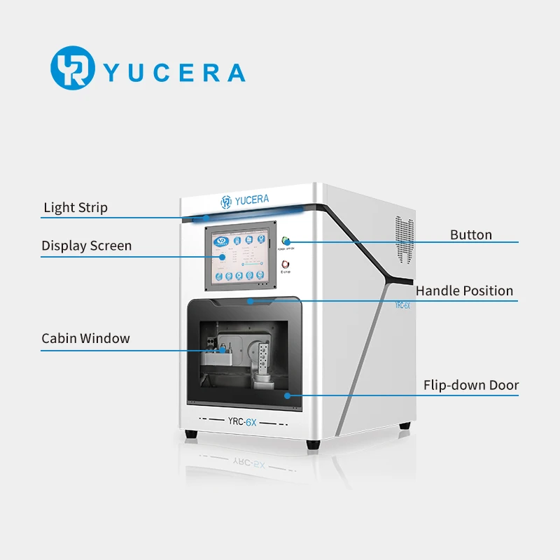 Yucera 6X Cadcam Dental Wet Milling Machine Cnc 5axis Equipment for Lithium Disilicate and Titanium Columns