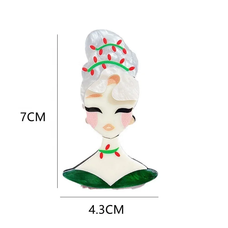 Wholesale Christmas Cute Girls Brooch Pins Dress Accessories Fashion Acrylic Brooch