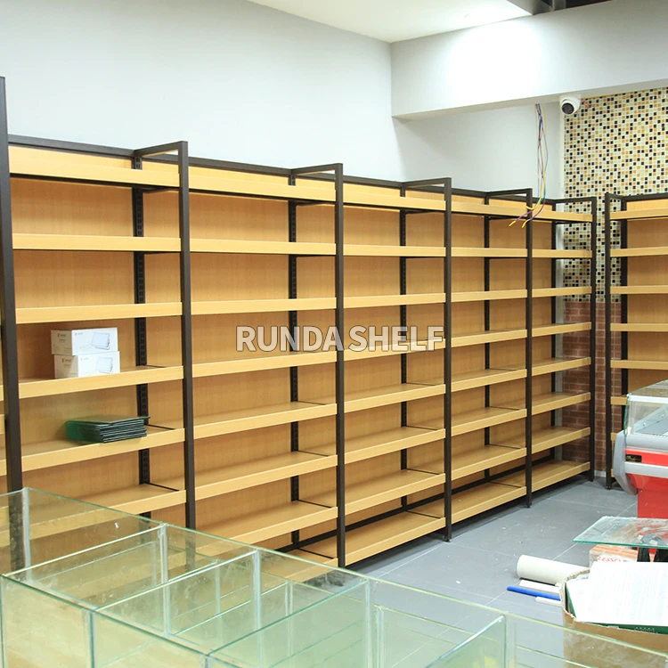 gondola shelving supermarket shelf 37# Wood supermarket shelves