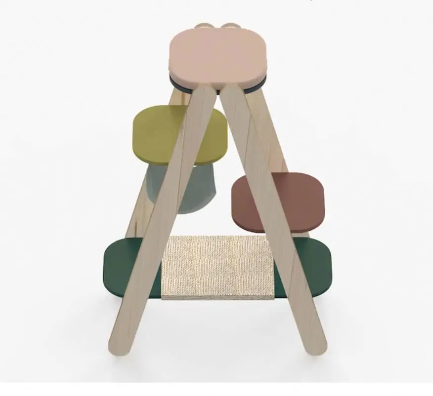 Wear-resisting Pet Toy Diving Platform Cat Scratcher Ladder Scratching Board Lounge For Climbing