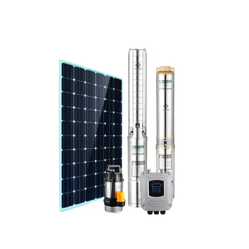 QQPUMP Pompe Eau Solaire Submersible 100 Meter Head Solar Powered Water Pump 0.5 Hp For Agriculture