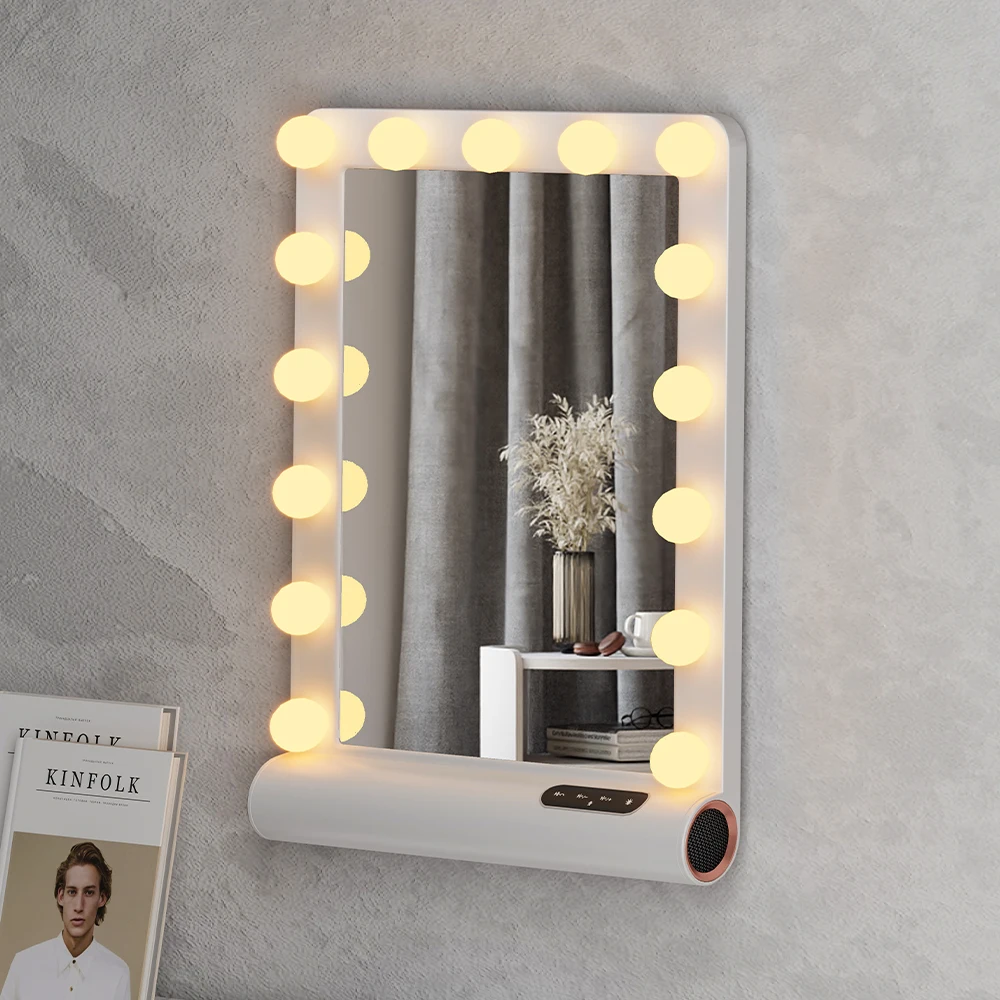 Custom Wall Hanging Hollywood Table Makeup Mirror 15 Bulbs Hollywood Vanity Mirror With Lights