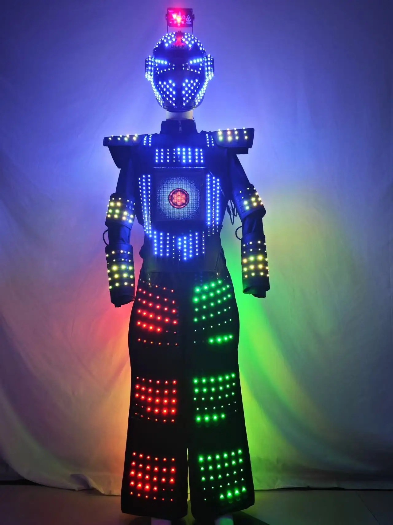 Unisex LED Show Costumes Luminous Robot Style Fashion Sets Stage Performance Christmas Celebration Nightclub DJ Party Dancing