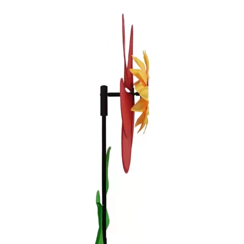 Outdoor Red Decorative Single Pinwheel Toy Sunflower Shaped Removable Windmill For Sale