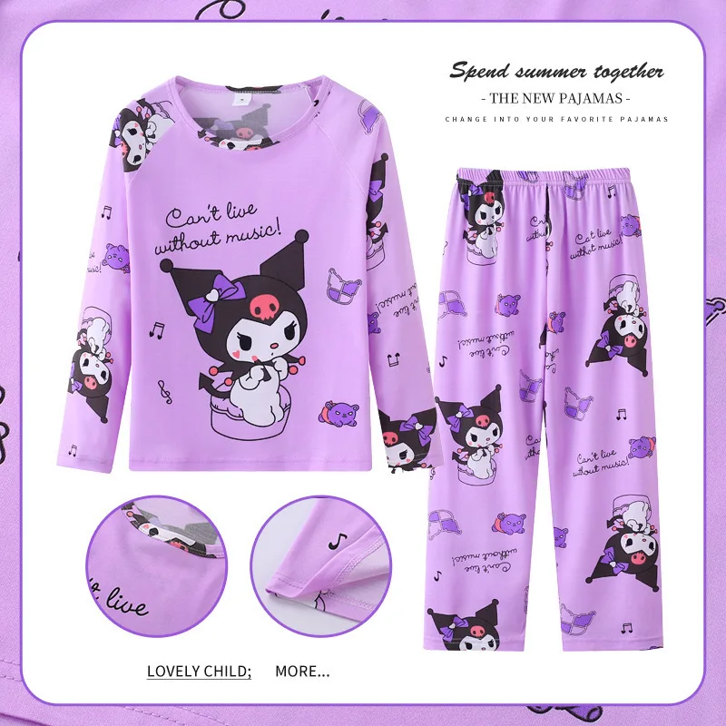 Wholesale Cartoon Kids Pajamas Hello Kt Melody Sleepwear Casual Long Sleeves Spring Autumn Loungewear Sets Boys Girls Pajamas