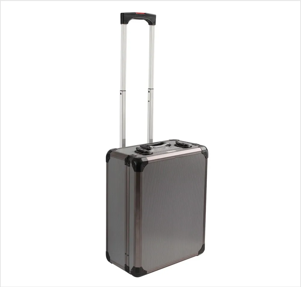 Portable OEM APC012 Aluminum luggage Tool trolley case   Aluminum watch box  With Wheels