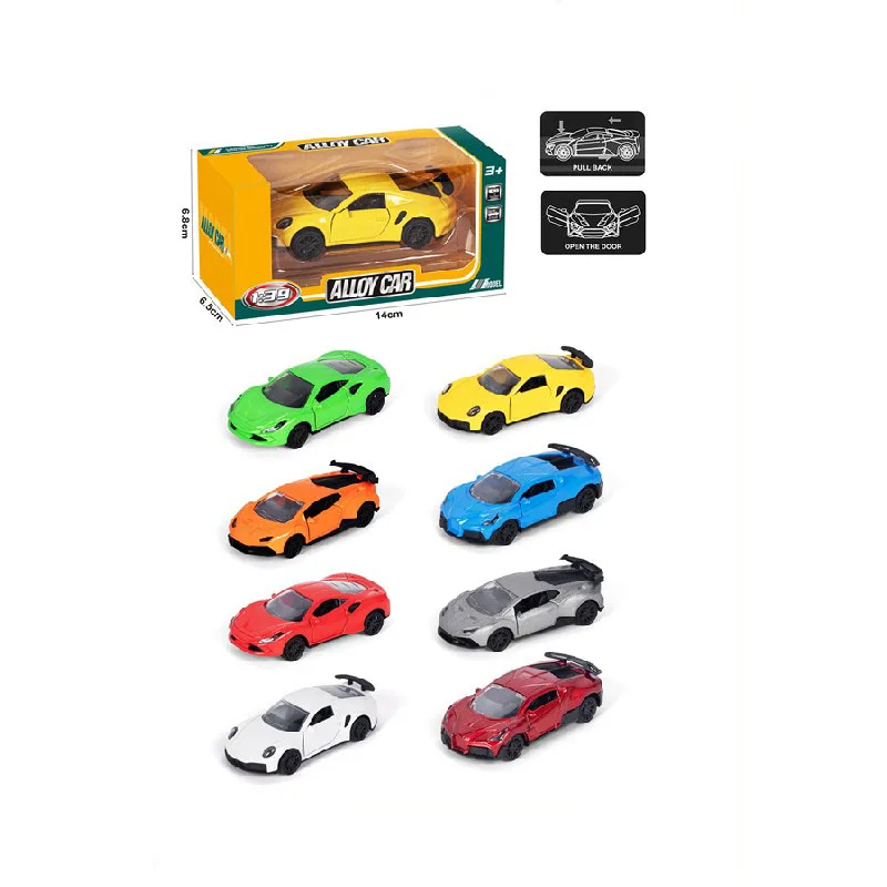 1: 39 ALLOY CAR MODEL (DOUBLE DOOR) Two door open pull back car window box Cool Vehicles Educational Toy ornament For Kids boys