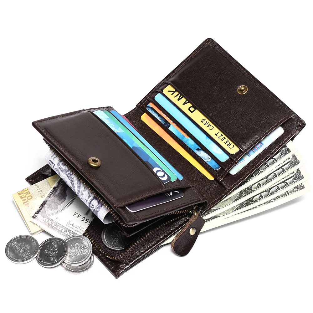 OEM мужской кошелек для денег, держатель карт, высококачественный кошелек из натуральной кожи на молнии