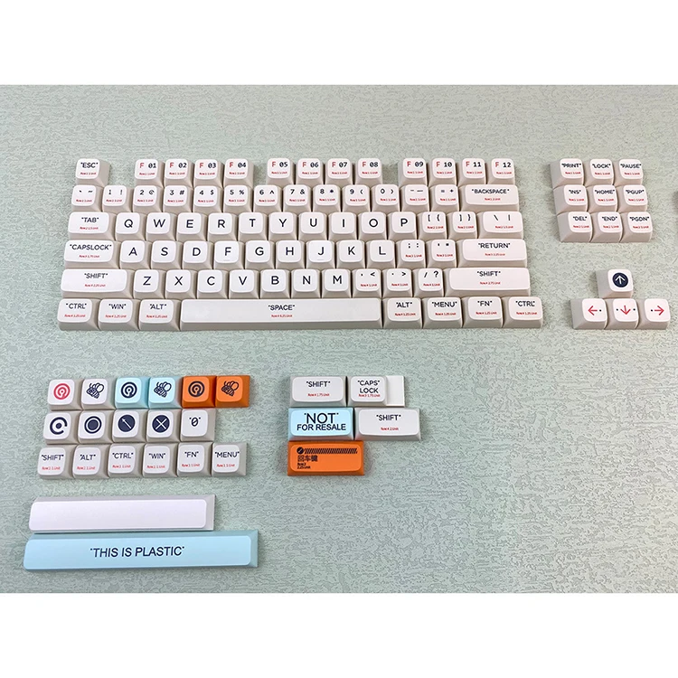 Hot sale custom Plastic XDA English russian 128 keys 144 keys PBT thermal sublimation keycaps gaming
