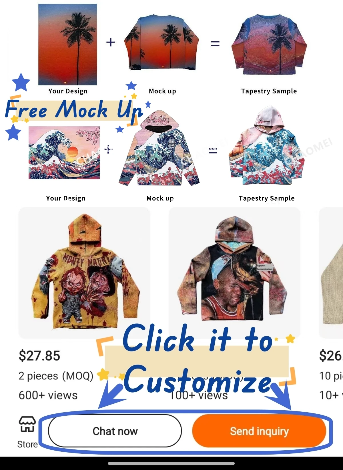 Quick Customize Custom Logo Tapestry Jacket Woven Jacquard Streetwear High Quality Designer Tapestry Blankets Hoodies Jackets