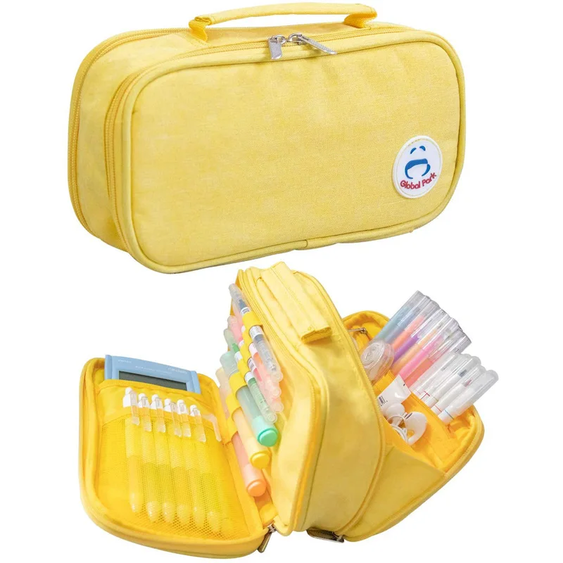 customizable Large Capacity Pencil Case 3 Compartment Pouch Pen Bag for School Teen Girl Boy Men Women