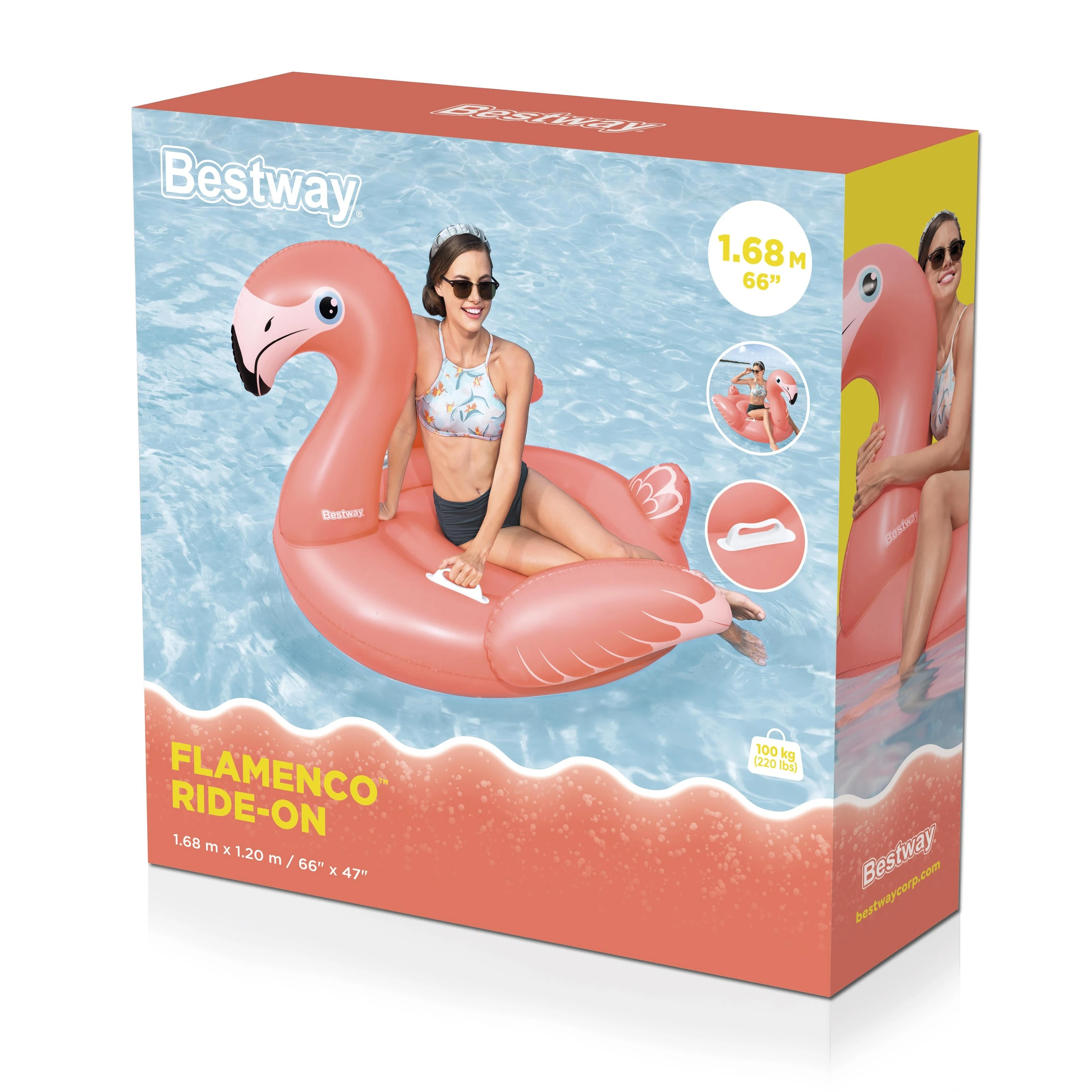 Bestway 41526 Summer inflatable flamingo water play equipment pool float for adult