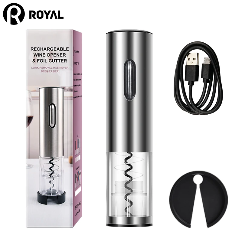 Mini package stainless steel electric bottle wine corkscrew / opener with foil cutter