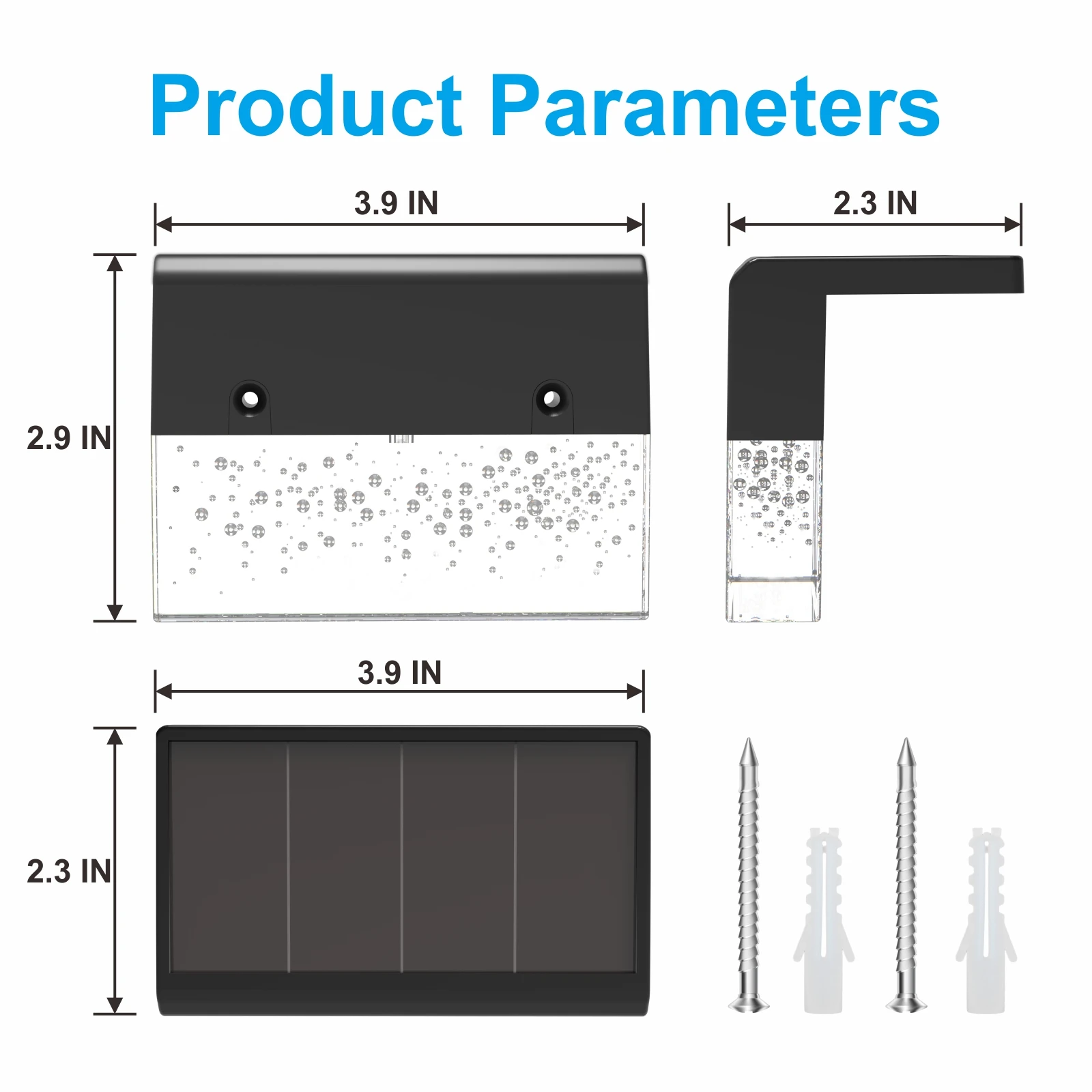 2023 Hot Sale RGB Outdoor Solar Garden Fence Light IP65 Waterproof Decorative Step Bubble Wall Lamp