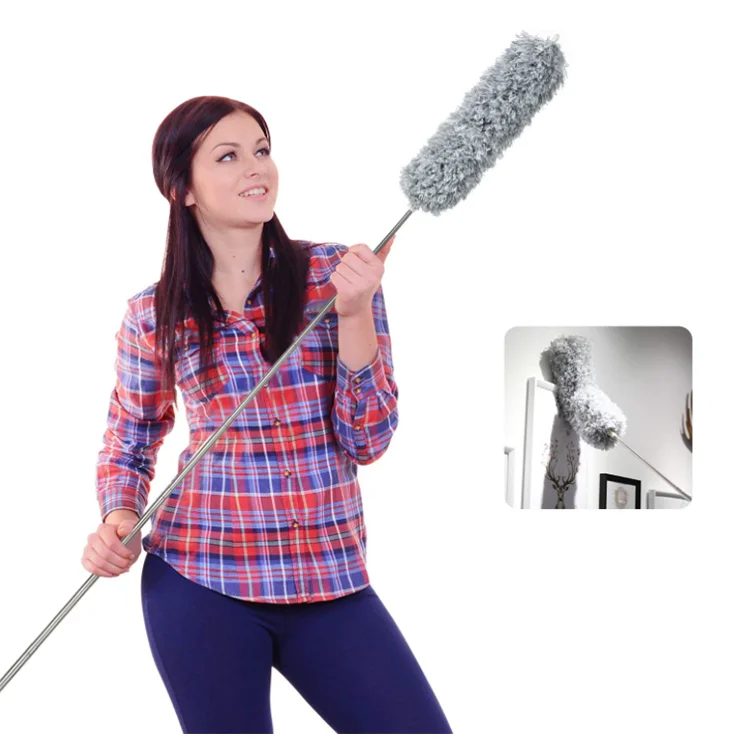 2.8M Retractable stainless steel handle Microfiber Dusters endable Head Ceiling Fan Duster Roof Furniture Cobwebs dusters