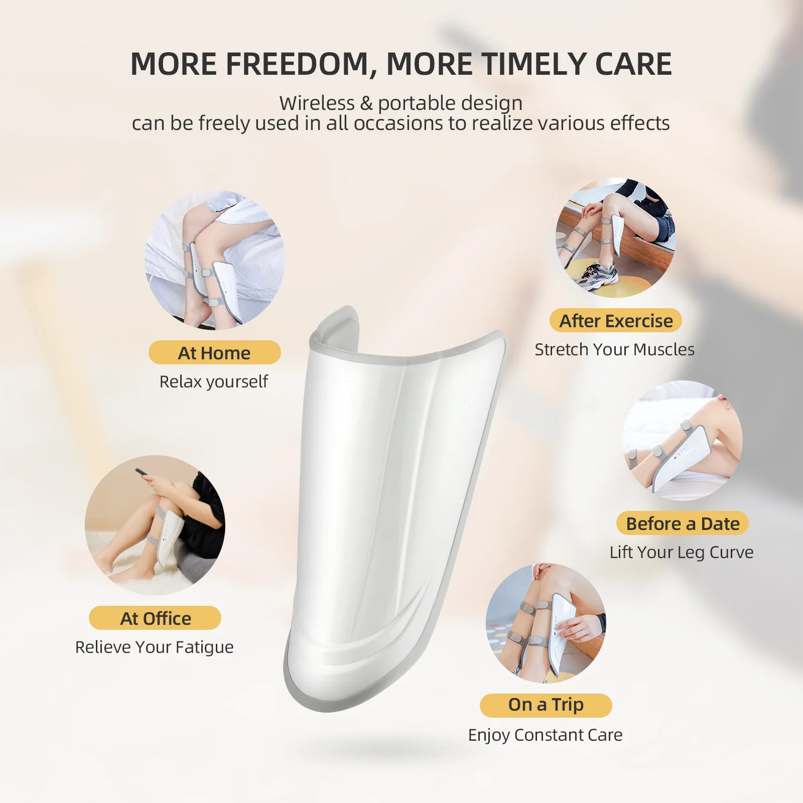 usb portable massager wireless 15 Gear Strength EMS Micro current heating leg calf massager