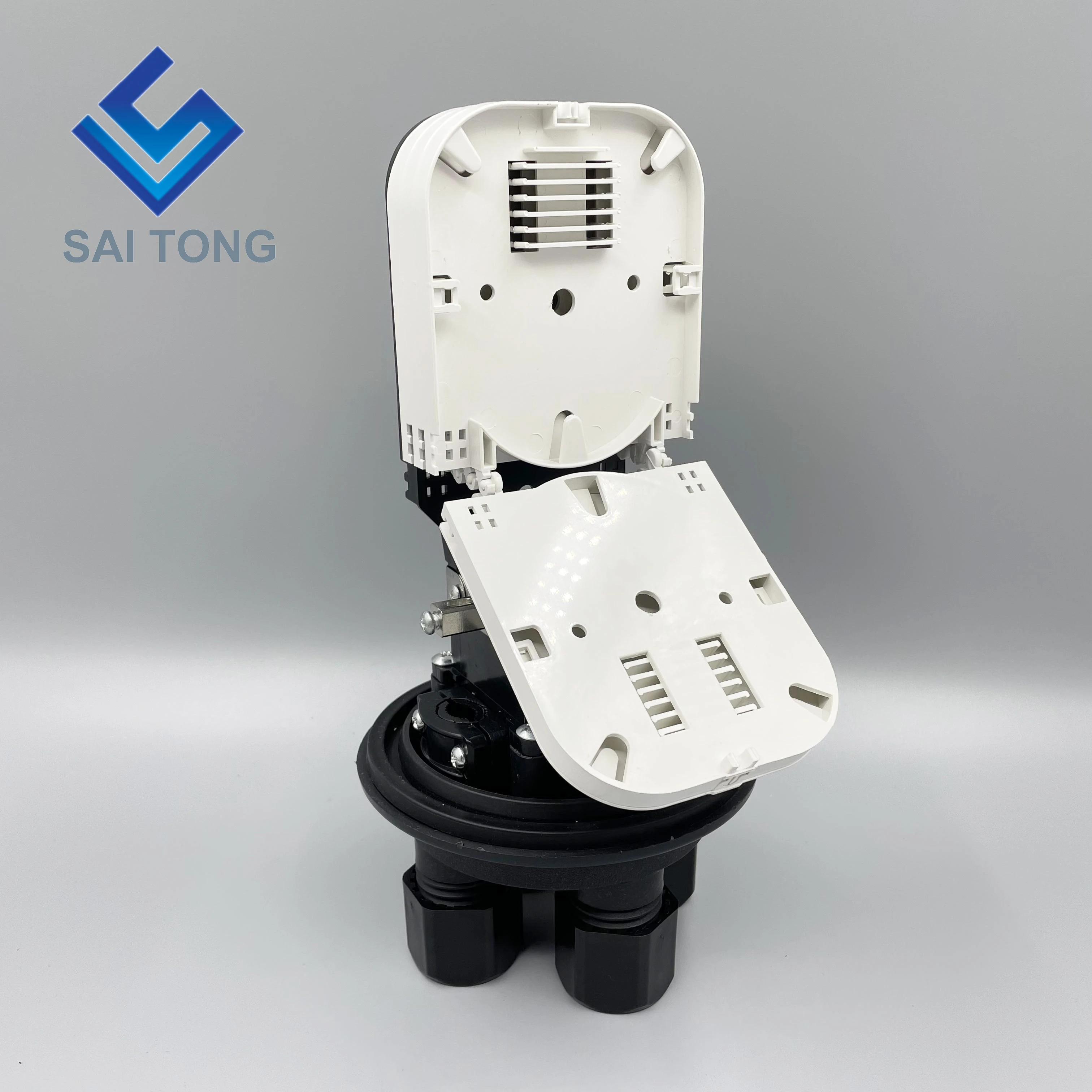 Ip68 12 to 48 core  FTTH dome Vertical Mechanical seal mini joint closure fiber optic for connection 2 inlet 2 outlet fiber opti