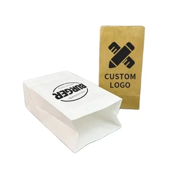2lb 4lb 6lb 8lb custom printing logo white brown SOS lunch paper bags grocery gift craft snack treat grocery shopping paper bags