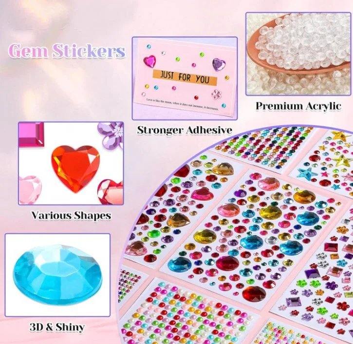 ester festival self adhesive gems sticker Crystal Rhinestone Stickers for hand body face