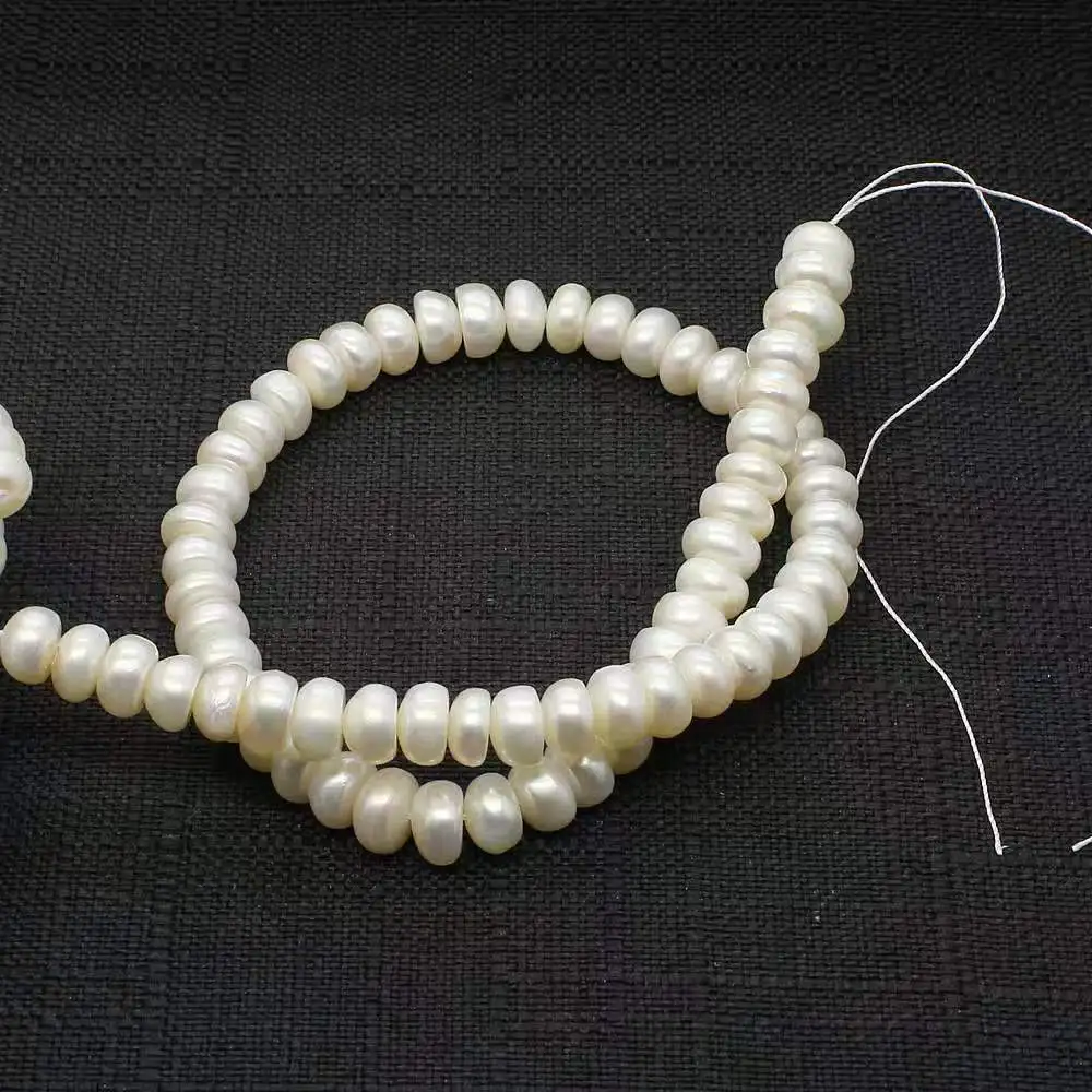 Cultured AAA Bread Button Freshwater Pearl Strand Loose Pearls for Jewelry Making
