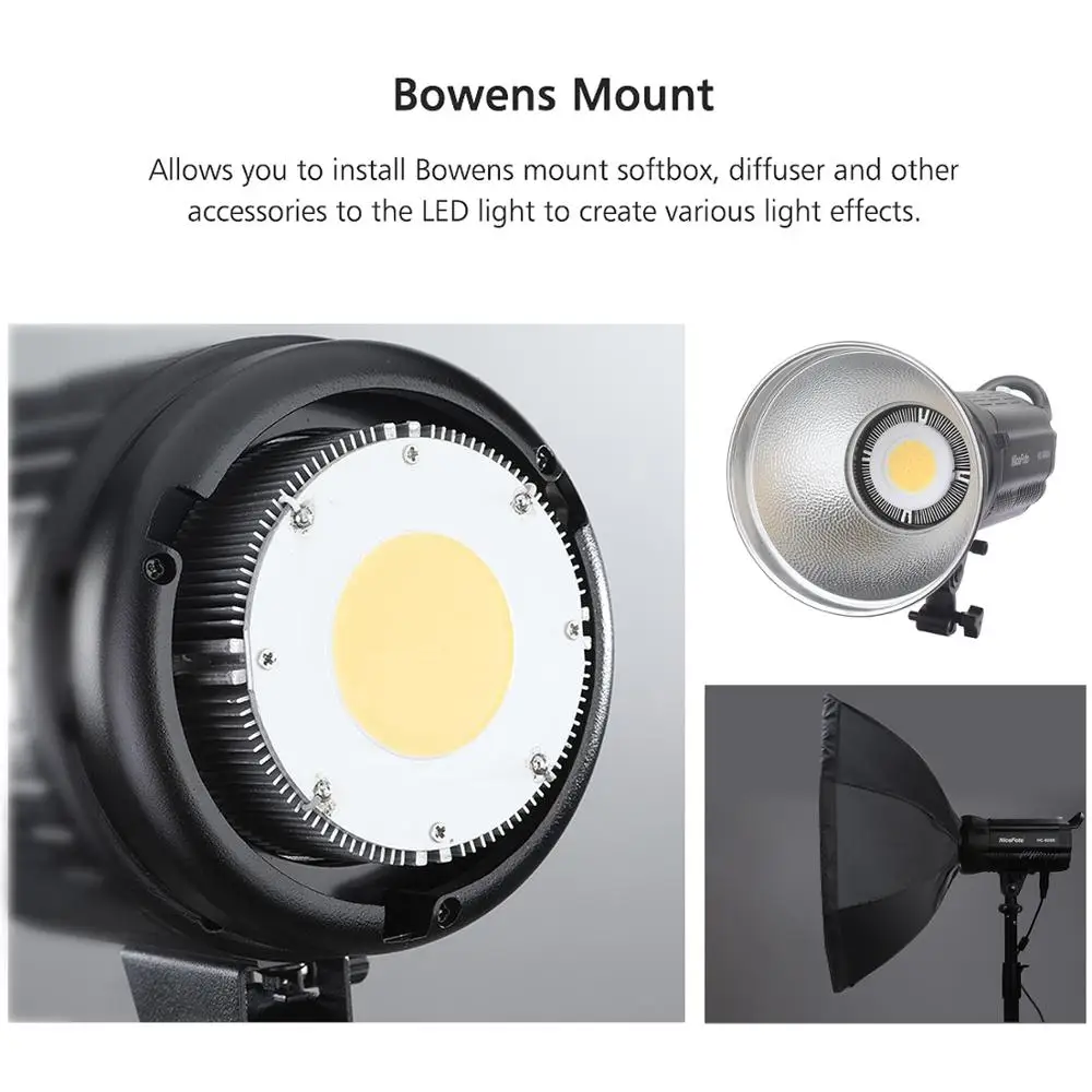 NiceFoto HC-600B LED Video Light Lamp FSK 2.4G Remote Control CRI95+ Adjustable Brightness Color Filters for Studio Photography