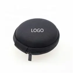 Factory wholesale carry outdoor durable leather case EVA shockproof hard shell headphone case for data cable headphone