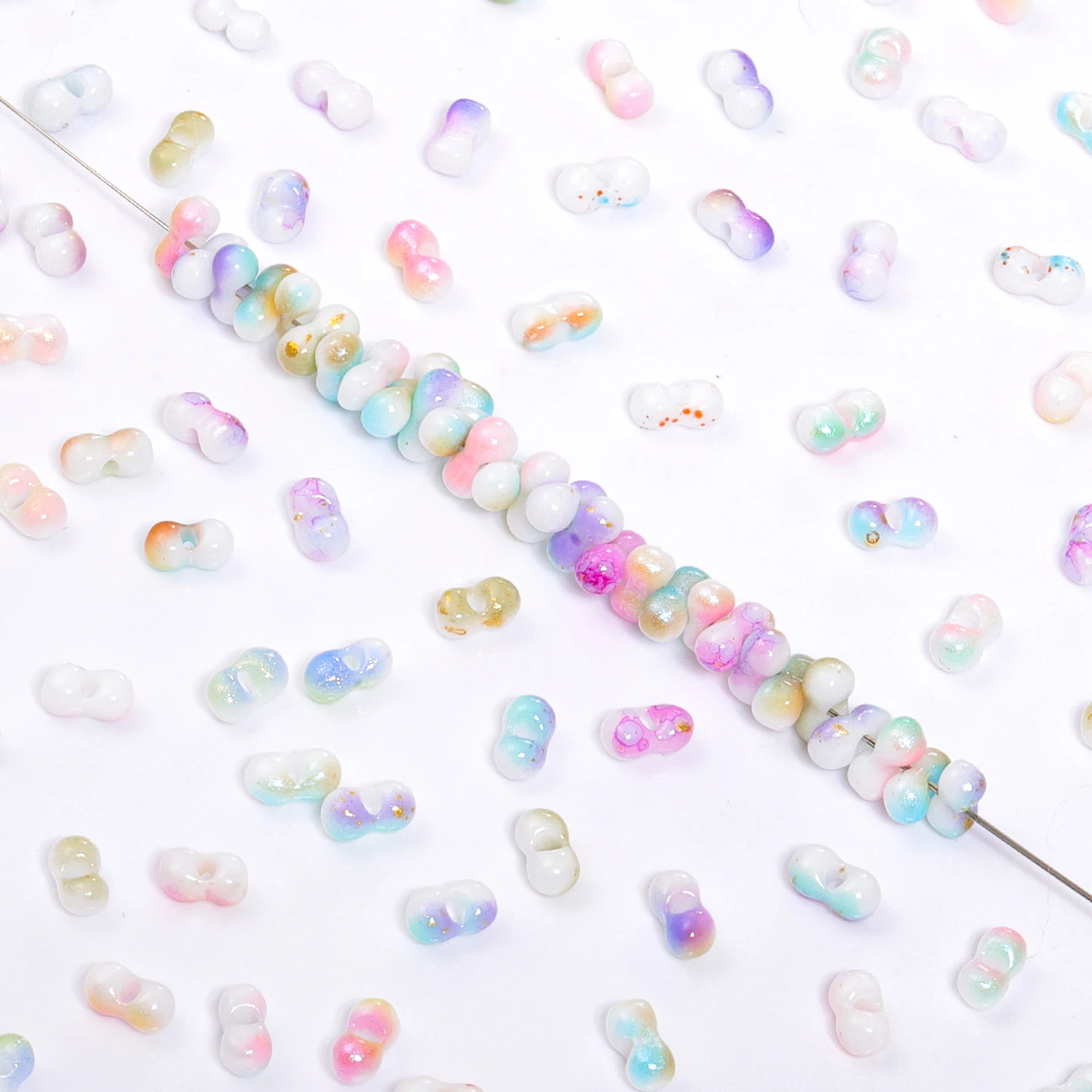 2024 New Design Peanut Beads   Glass Glass Beads Peace Lock Bling Bling Kids Love For Bracelet DIY Accessories