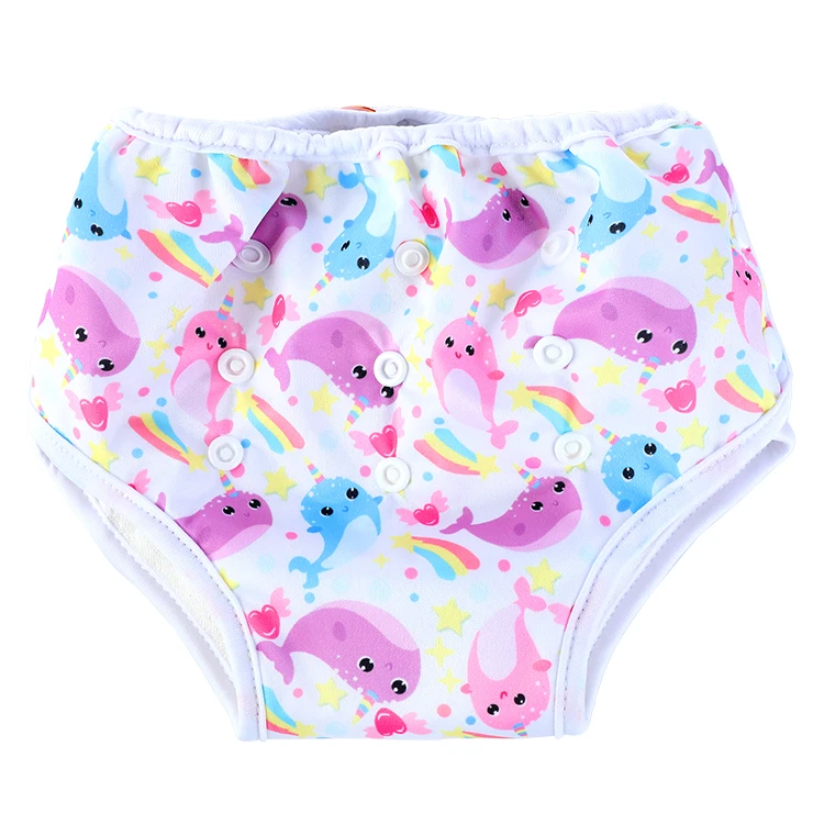 Baby Cloth Diaper for Toddler Potty Training Pants Printed Adjusted Waterproof Bamboo Fiber PUL Waterproof Fabric Leak Guard