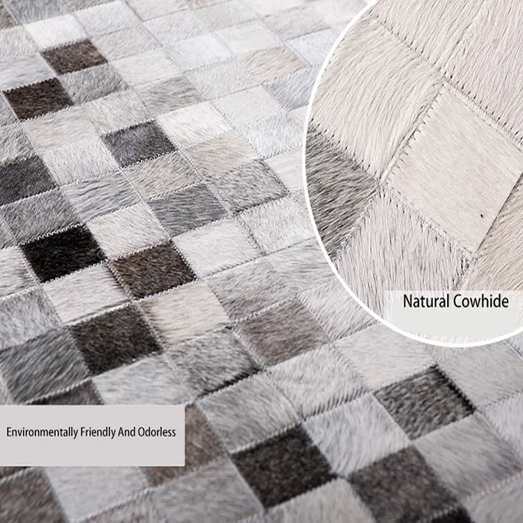 High Quality Home Full Cow Leather Rugs Cowhide Carpet for  Living Room