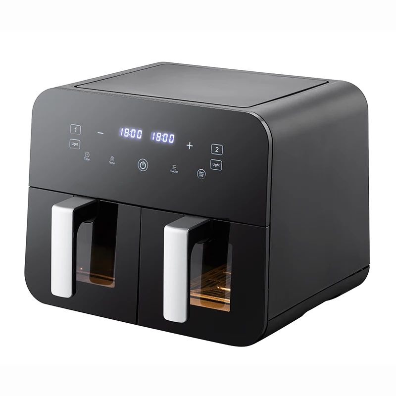 hot selling  2500w large caacity 9 L Smart Air Fryer Oven 2-Basket Air Fryer with 2 Independent Frying Baskets