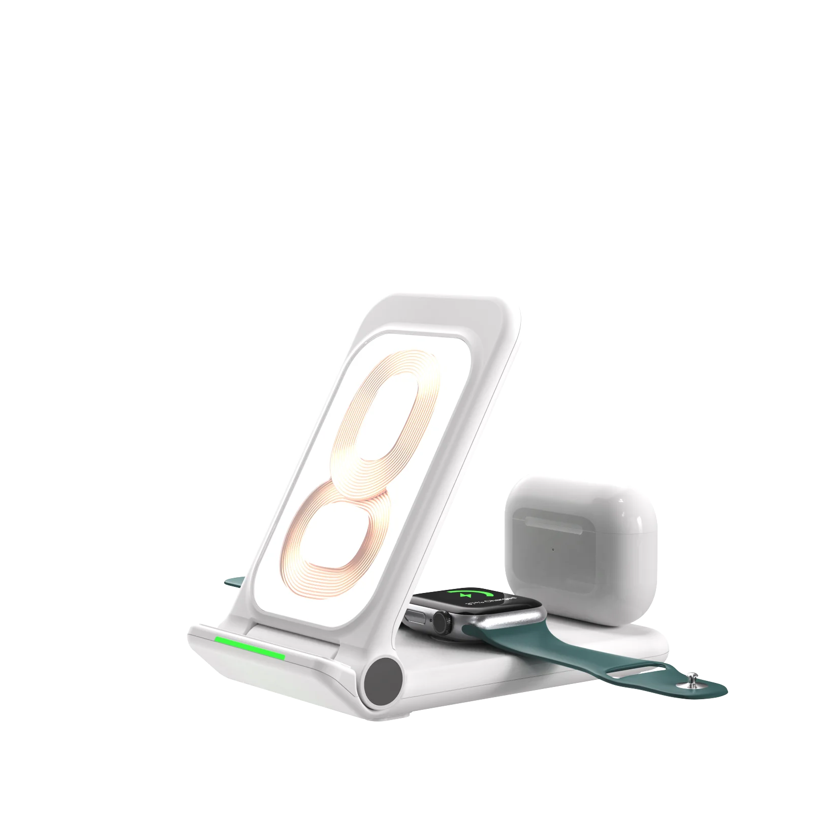 3 in 1 smart portable phone holder watch stand wireless charging station