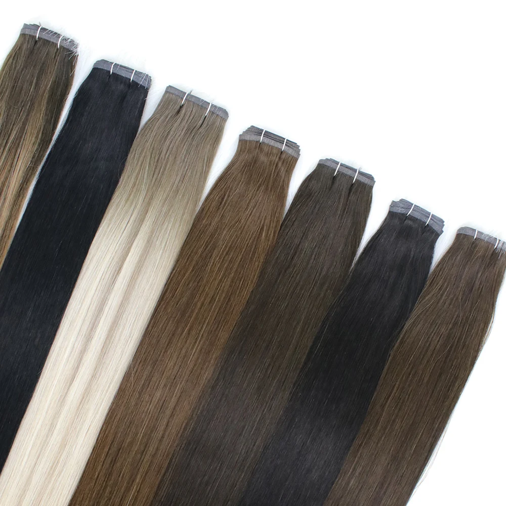 Changshunfa Russian hair Thick Full End Machine Flat Weft Cuticle Aligned Remy Virgin Double Drawn Hair Extensions