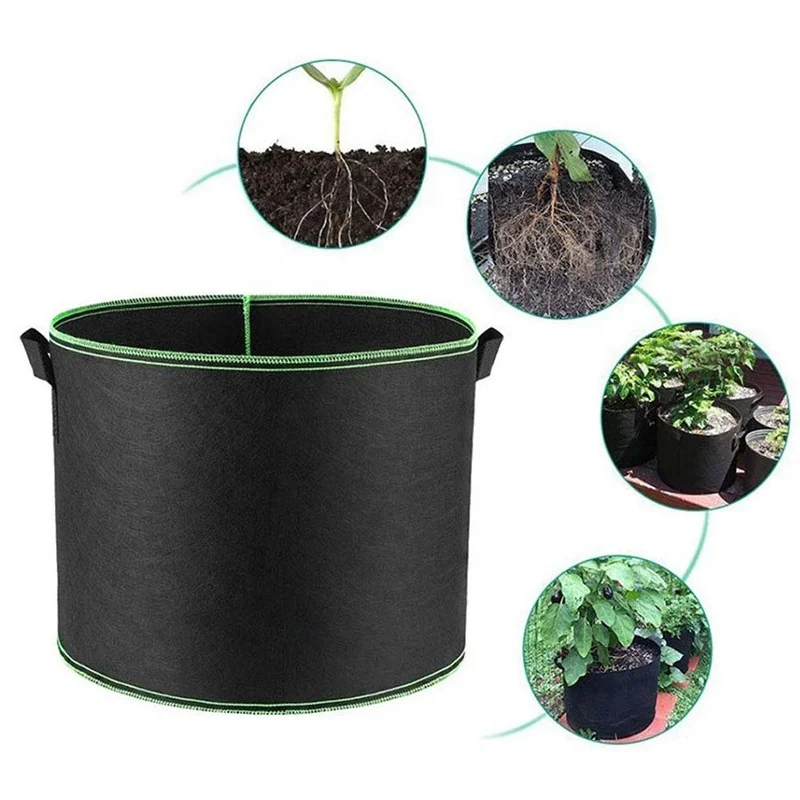 3 5 7 10 15 20 25 30 100 Gallon Non Woven Planter Grow Bags Aeration Fabric Pots Garden felt grow bags