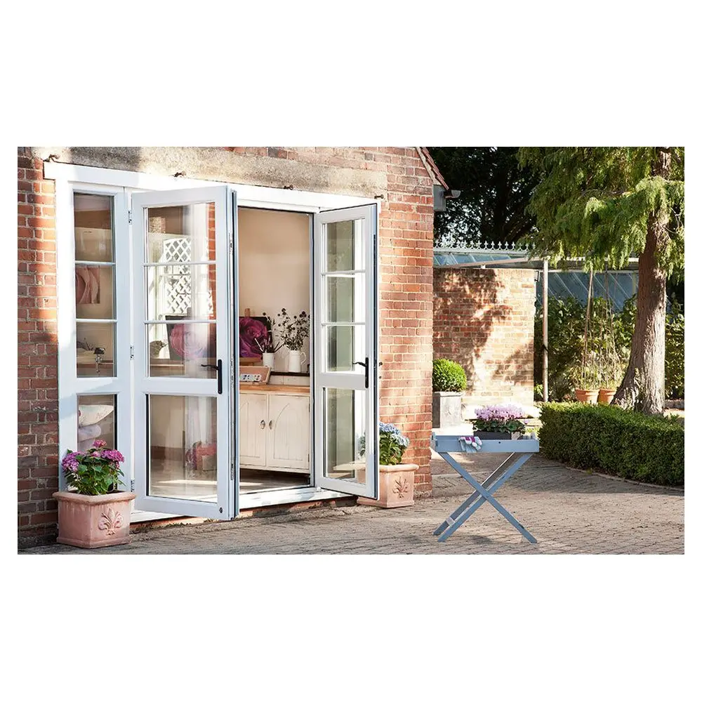 Prima Clear Visibility Exterior Double Glass Casement Entry Door UPVC Profil Manufacturers Indoor Window Frame PVC Casement Door