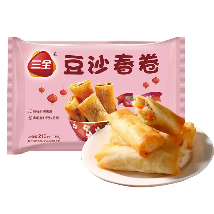 216g Traditional Chinese snacks grain snacks sweet foods instant frozen red bean paste spring rolls