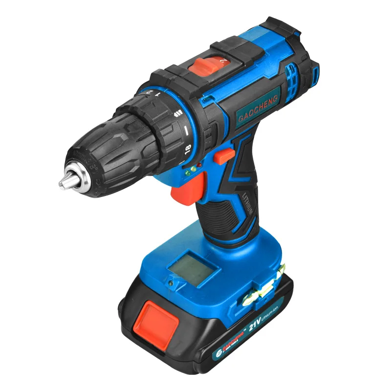 Factory Oem Bit Electric Screwdriver 21v Power Drills Kit Tools Impact Cordless Drill Power Tool Set Box Industrial Brush Motor