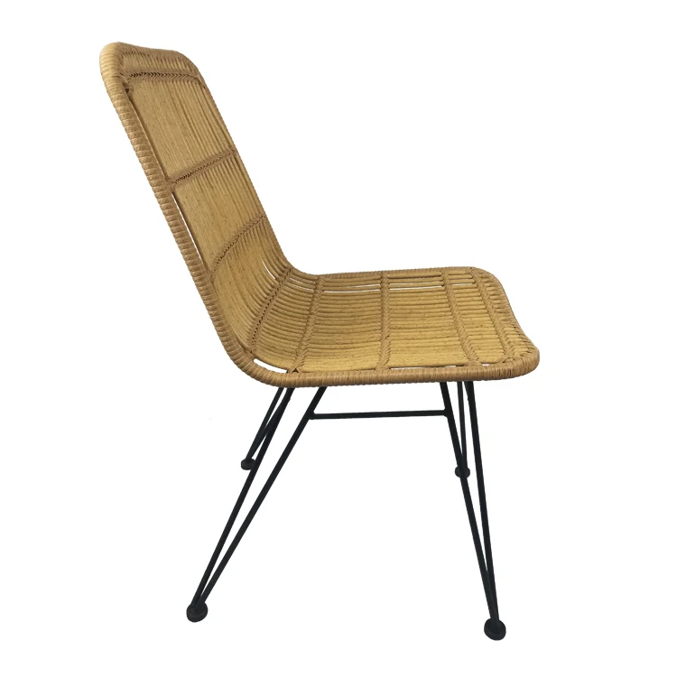 
French Bistro Dining Room Patio Garden Terrace Swimming Pool Beach Outdoor Armless Metal Wicker Rattan Chair 
