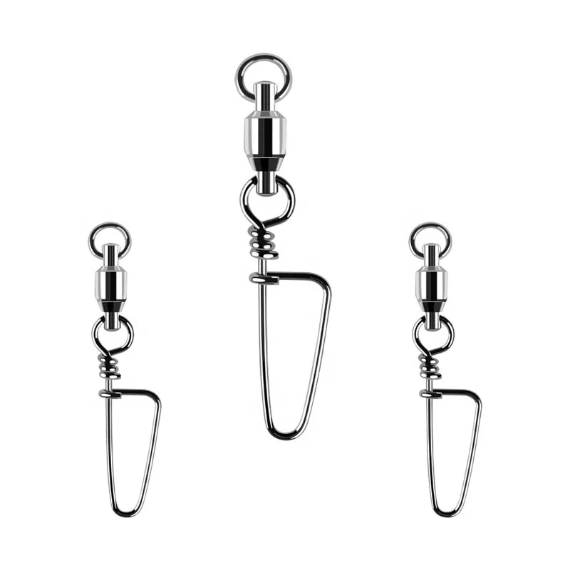 Palmer Quick lock-open fishing ball bearing swivel ball bearing snap swivels fishing stainless steel strong swivel connector