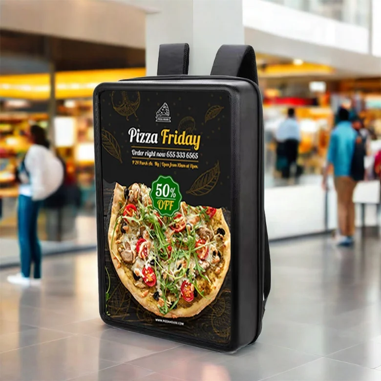 21.5 Inch Waterproof Digital Android Backpack Billboard Mobile Advertising Display Screen Human Walking Billboards